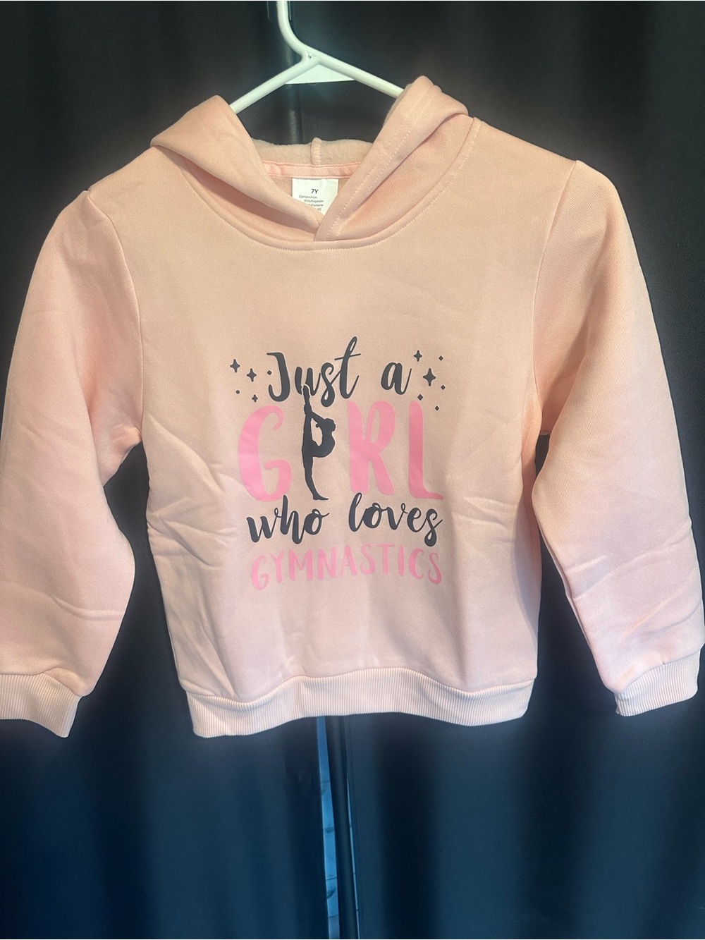 Kids Pink Gymnastics Hoodie - 'Just a Girl Who Loves Gymnastics'